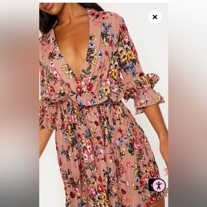 PrettyLittleThing Floral Frill Dress